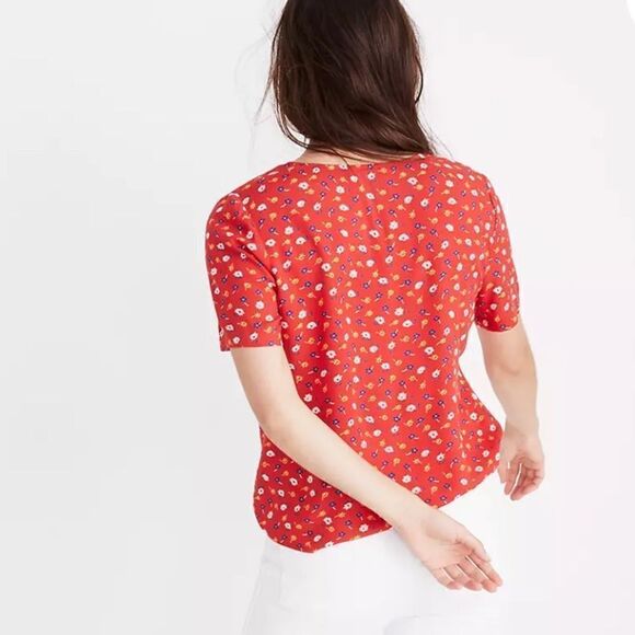 Madewell Novel Tie-Front Top in Prairie Posies - Picture 4 of 12